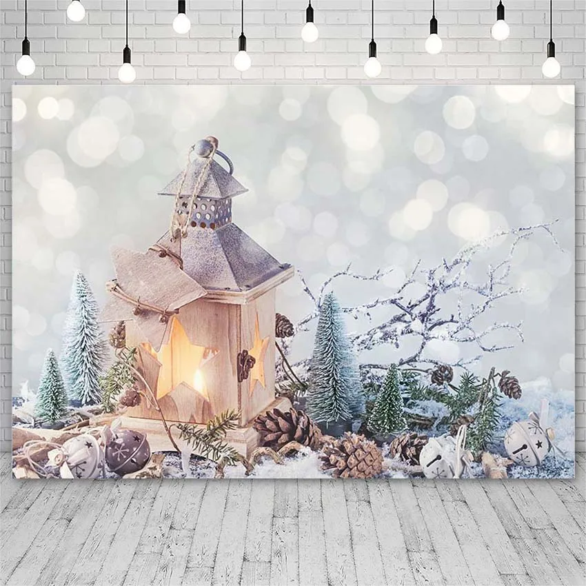 

Avezano Backdrops Merry Christmas Winter Candle Bell Bokeh Glitter Photography Background Photo Studio Photozone Photocall Decor