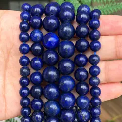 Natural Lapis Lazuli Round Loose Beads 4 6 8 10 12mm Diy Bracelet Necklace Fashion Jewelry Making Holiday Gift 15inche