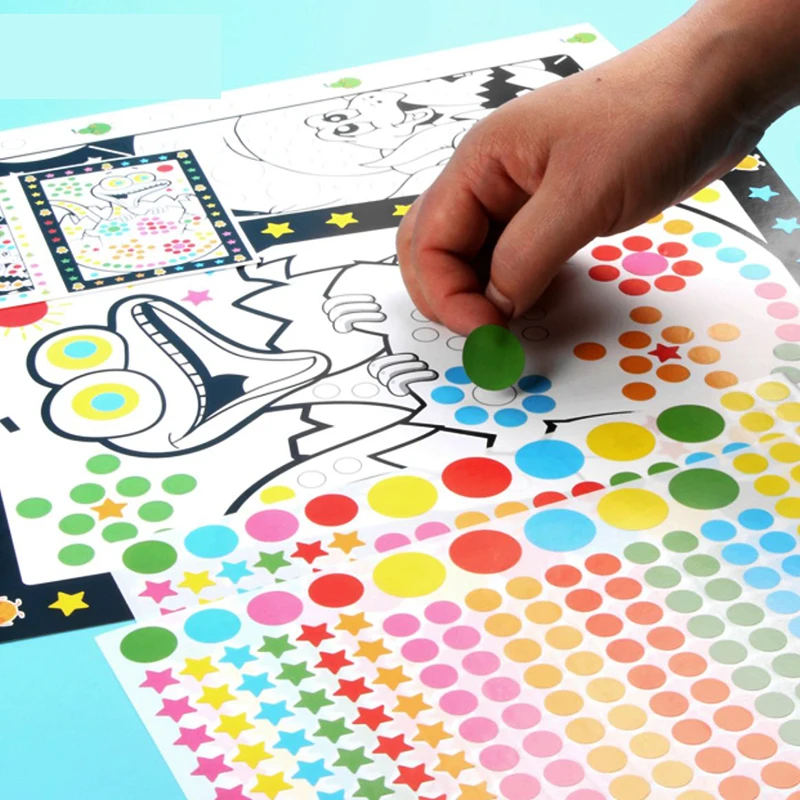 Diy Mozaïek Dot Cartoon Stickers Voor Kids Concentratie Geduld Coördinatie Training Montessori Leren Onderwijs Speelgoed Geschenken