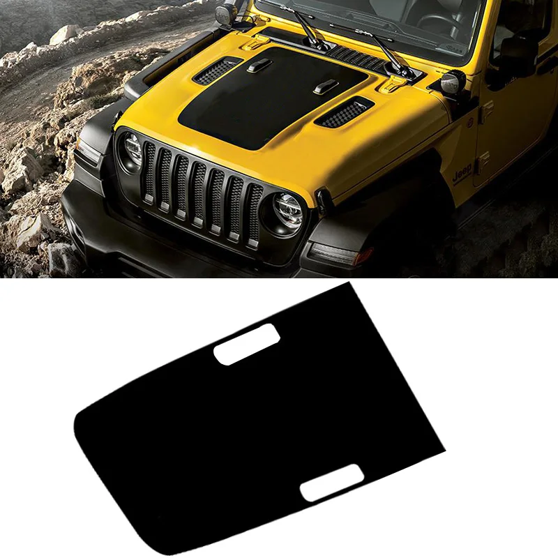 Large Full Matte Black Bonnet Hood Sticker Decal Blackout Wrap Vinyl  for Jeep Wrangler JL 4&2 Door 2018 2019