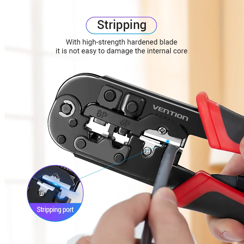 Vention RJ45 Crimping Tool Network Cable Crimper Cutting Tools Kits Crimping Stripper Punch Down RJ45 RJ12 RJ11 Ethernet Cable