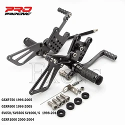 Para suzuki gsxr 600 750 1000 K1-K4 sv 650 sv650s sv1000/s 1998-2014 cnc motocicleta pé pegs resto conjunto traseiro apoio para os pés