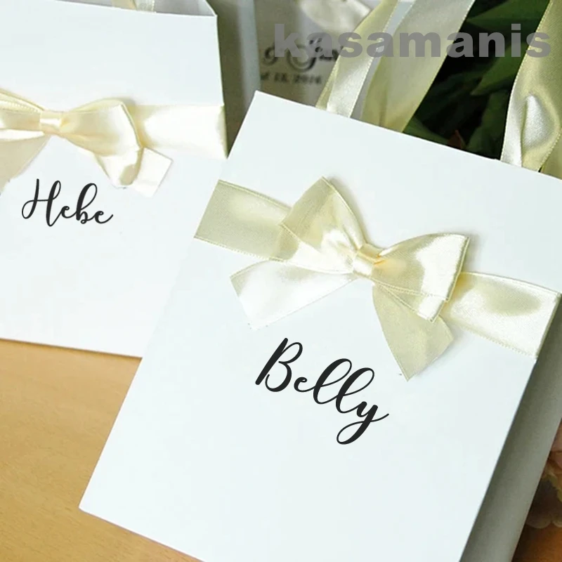 Custom Name Decals For Wedding Christmas Birthday Gift Box Personalized Bags Name Bridesmaid Proposal Removable Stickers