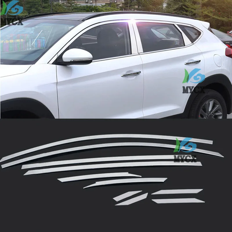 

2016 2017 FIT FOR HYUNDAI TUCSON UPPER WINDOW SILL CHROME TRIM LINING MOLDING STYLING COVER BEZEL FRAME GARNISH SURROUND