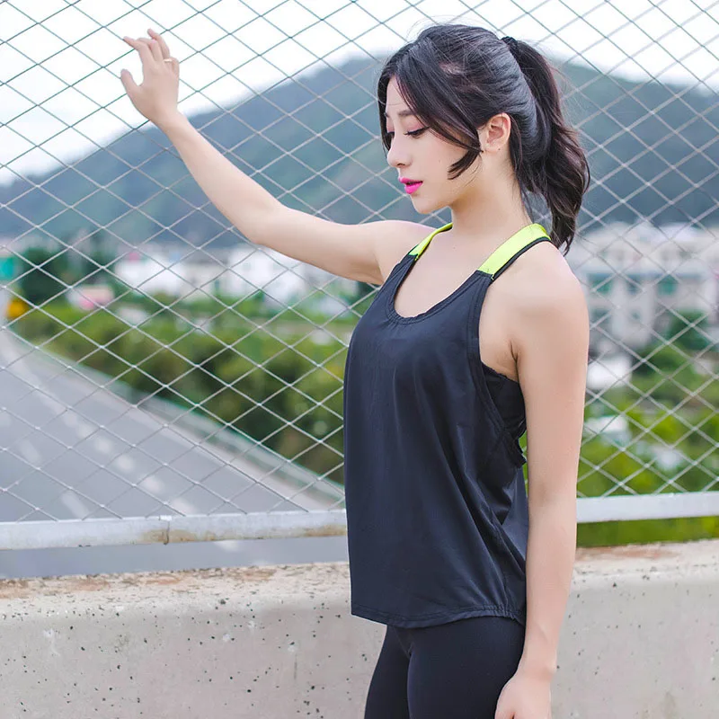 Exercise Gym Sports Sleeveless Shirts Tank Tops Women Fitness Running Clothes Loose Quick Dry Tops Vest Singlets