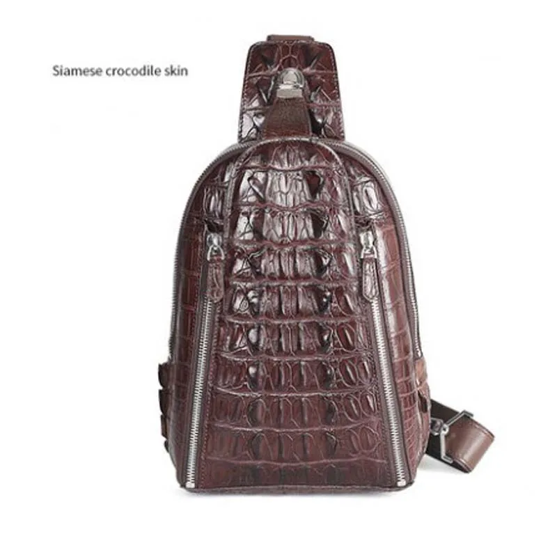 moben crocodile leather men chest package  male  Inclined single shoulder bag  men  large capacity men chest bag