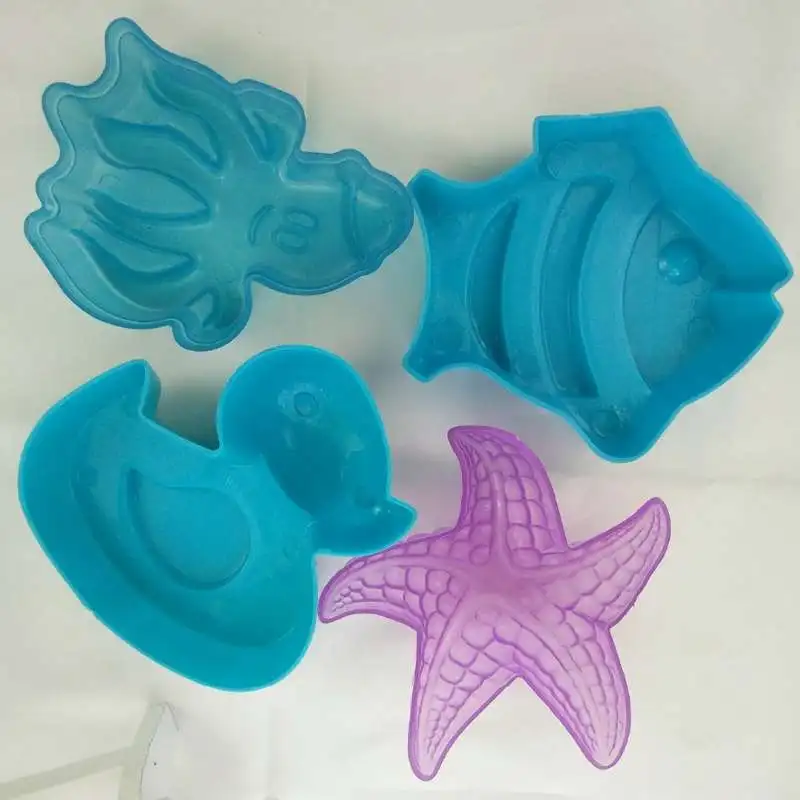 Children Playing With Beach Toys Sand Mold Combination Fish Mermaid Hippocampus Small Crabs Beach Sand Play An Essential Stamp