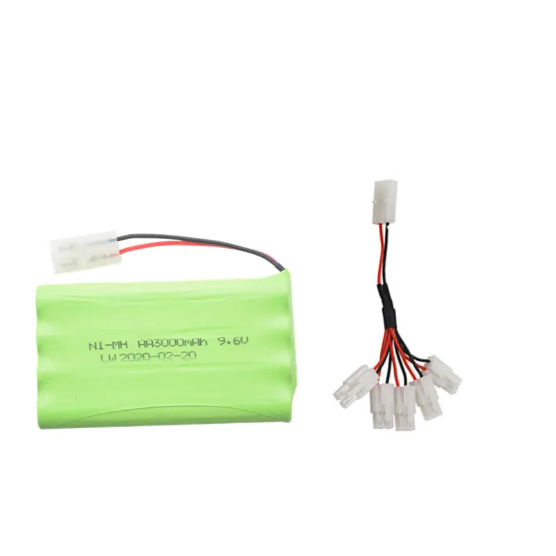 Ni-MH-batería recargable de 9,6 v y 3000mah, Cargador USB para juguetes Rc, coche, tanque, tren, Robot, barco, pistola, AA, 9,6 v