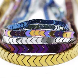 Arrows Shape Natural Hematite Stone Gold color,Blue,Green Spacer 4/6/8/10MM Loose Beads For Jewelry Making DIY Charm Bracelets