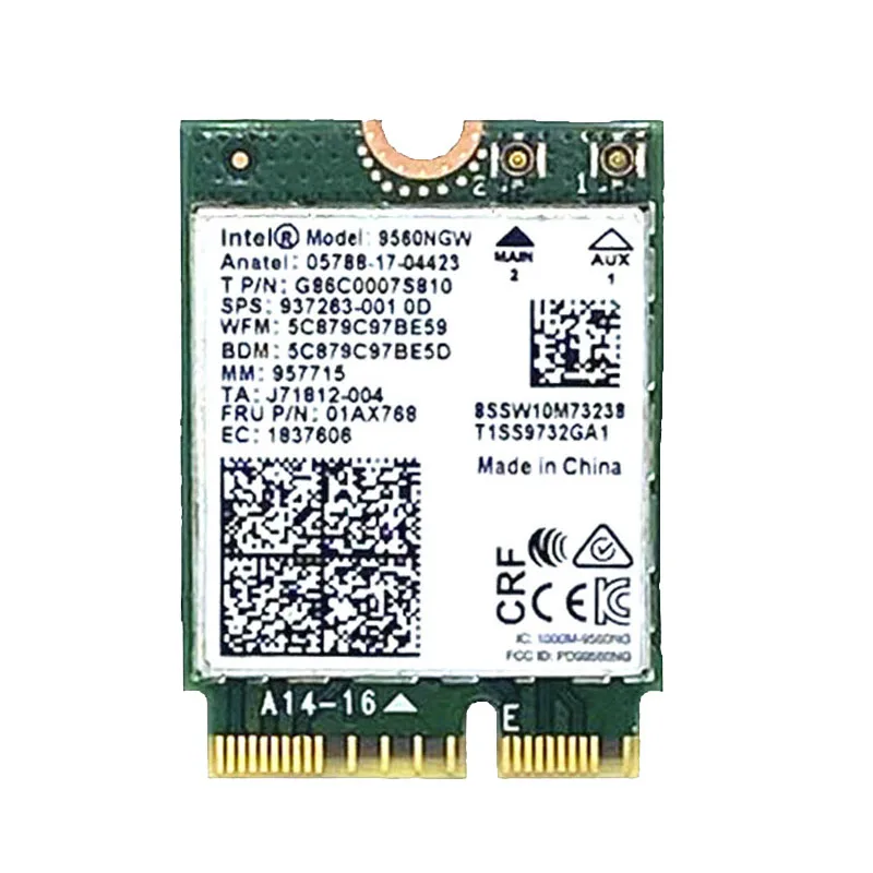 Intel 9560 dual band 2.4g/5GHz wireless bluetooth 5.0 802.11ac m.2 cnvi Intel 9560ngw Wi-Fi card