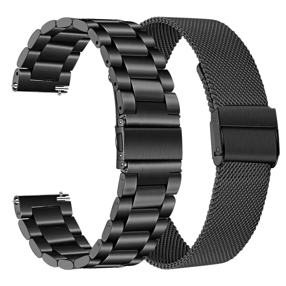 Für Samsung Galaxy uhr 46mm Getriebe S3 22mm 20mm edelstahl mesh Milanese armband set für active2 40 mm 44mm strap