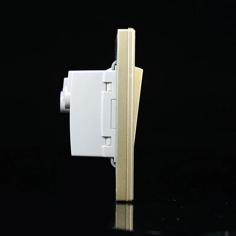 118mm Gold wire drawing American 3-pole Multi-function socket with 1 gang 1way switch household safety power plug 15A