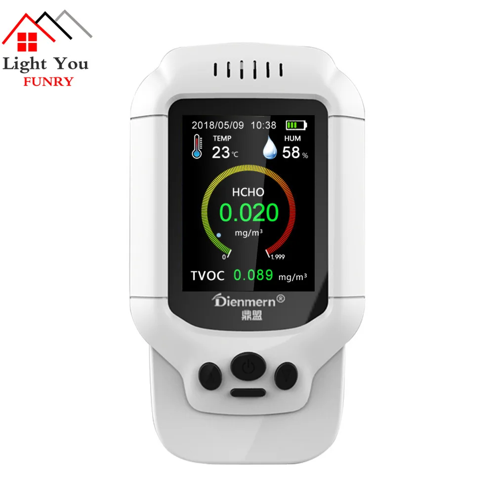 Temperature Humidity Meter Gas Analyzer Home Protection  Air Quality Monitor HCHO TVOC Detector