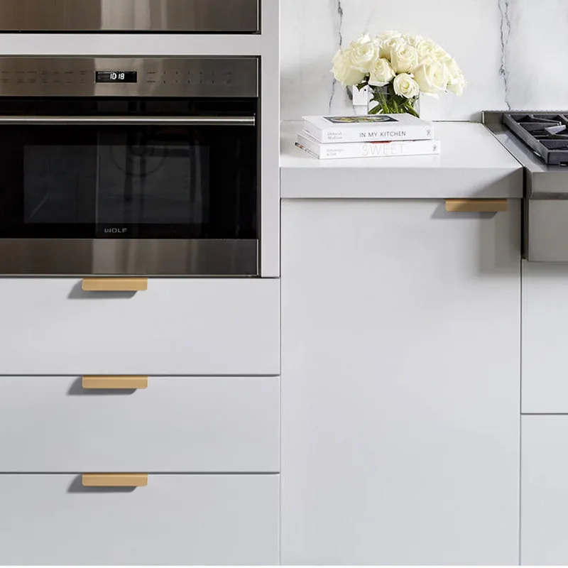 Nordic Style Brass Hidden Handle, Tatami Handle Rotary Platform, Invisible Handle for Kitchen Cabinet Drawers