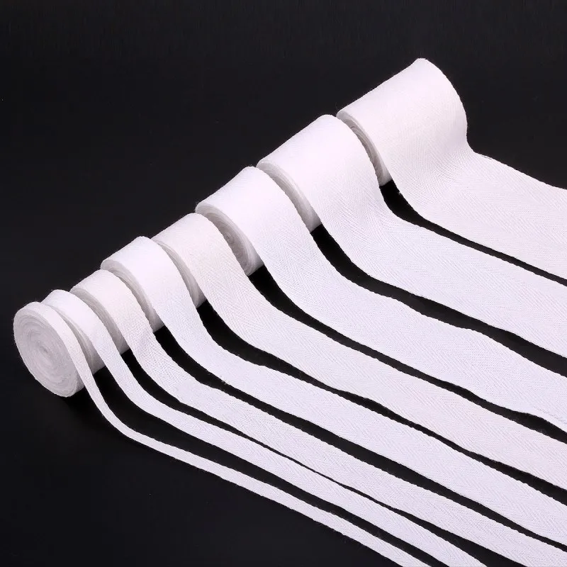 50Y White Black Natural Chevron Ribbon 6-50mm 100% Cotton Ribbons Herringbone Binding Tape Lace Trimming Packing DIY Accessories