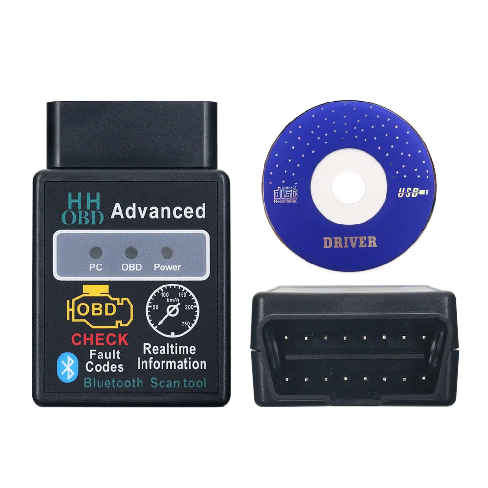 HH OBD ELM327 V1.5 Auto Diagnostic Tool Bluetooth ELM327 V2.1 V1.5 Code Reader Support All OBD2 Protocols For Android PC Torque