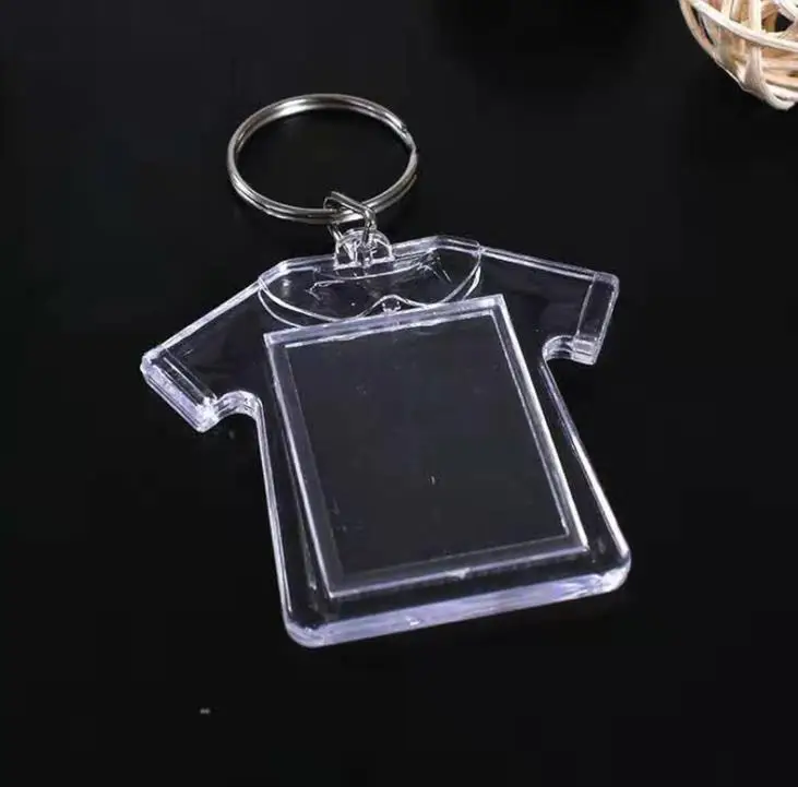 Wholesale ! DIY Acrylic Blank Photo Keychains Shaped Clear Key Chains Insert Photo Plastic Keyrings Free shipping 3000pcs SN1517