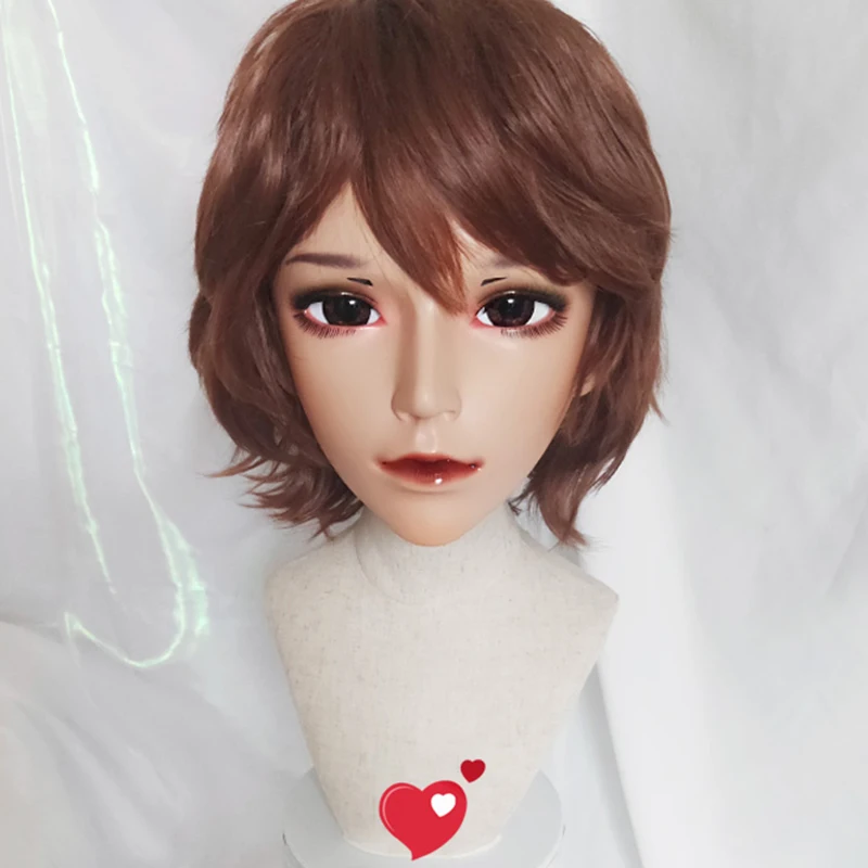 

(Chen-04)Boy/ Male/ Man Resin Half Head Kigurumi Crossdress Cosplay Japanese Anime Role Mask With Eyes And Wig