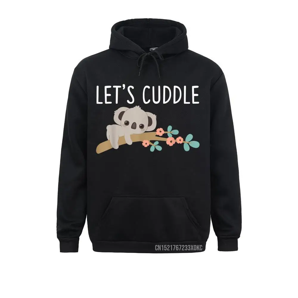 Lets Cuddle Koala Hoodie Funny Cute Bears Sweatshirts Outdoor Long Sleeve Funny Hoodies Cosie Hoods For Men Winter