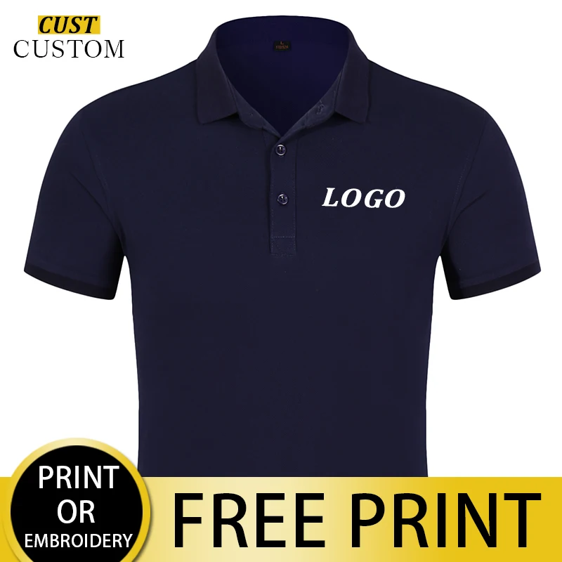 New Men's Polo Shirt Men's Casual Hot Stamping/embroidered Logo 65% Cotton Polo Shirt Men's Short Sleeve High Volume Polo Shirt