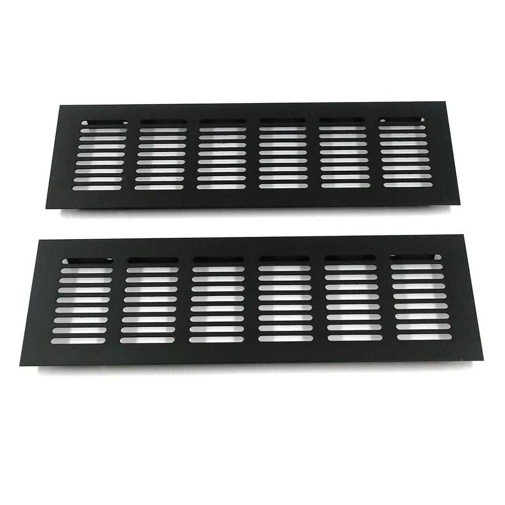 2Pcs Snow Flower Grid Rectangle Gold Silver Black Aluminum Air Vent Grille Cover Furniture Shoe Closet Cabinet Flush