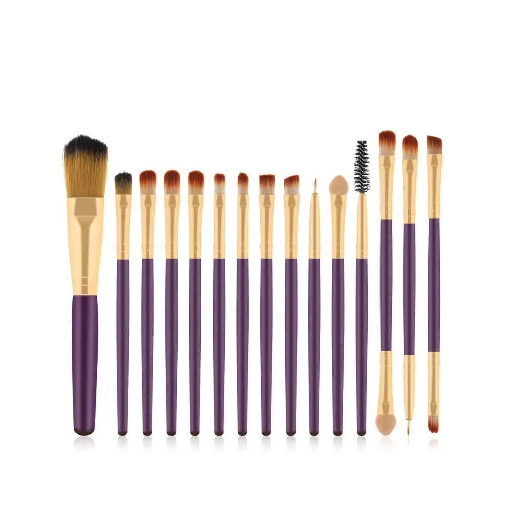 

15pcs Purple Brown/ Gold Makeup Brush Makeup Tools Eyeshadow Brush Foundation Brush Blush & Makeup Brush Makeup Tools