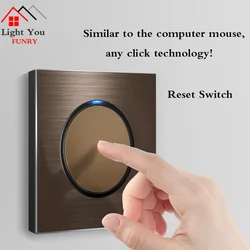 1 2 3 4 Gang 1 Way 2 Way Household Wall Switch Socket Aluminum Brushed Brown Panel LED Indicator Switch EU Socket 90V-250V