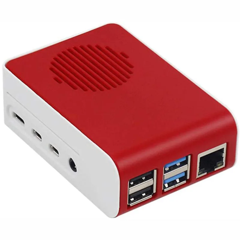 Raspberry Pi 4 Model B LED Case with Fan Kit Raspberry pi White and Red Case