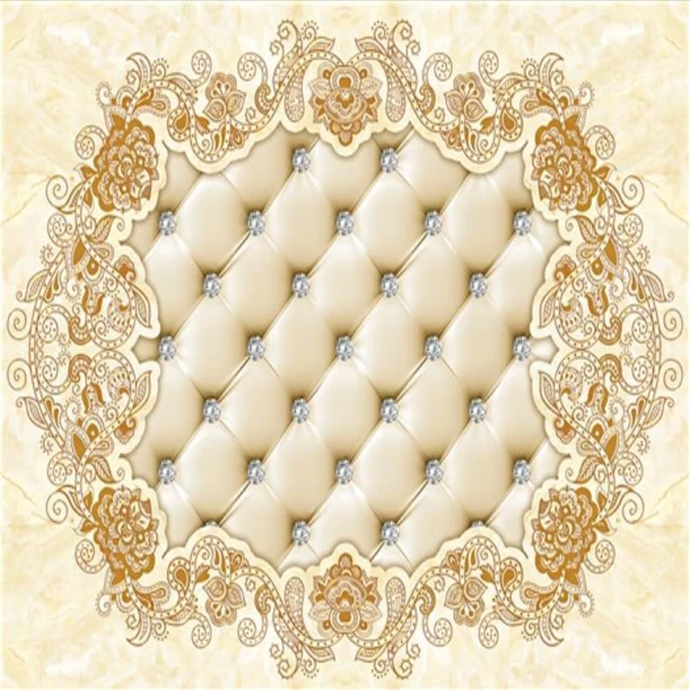 

European style leather diamond wallpapers soft pack pattern background wall 3d stereoscopic wallpaper