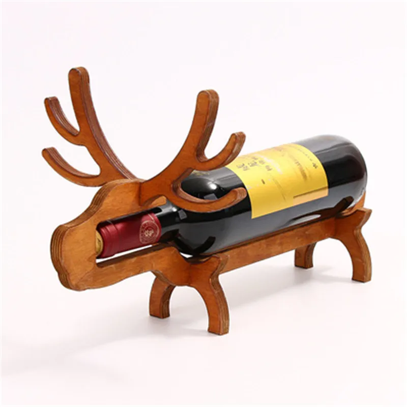 

Wine Rack Wine Holder Deer Dog Pig Wood Practical Sculpture Wine Stand Home Decoration Interior Crafts Christmas Gift