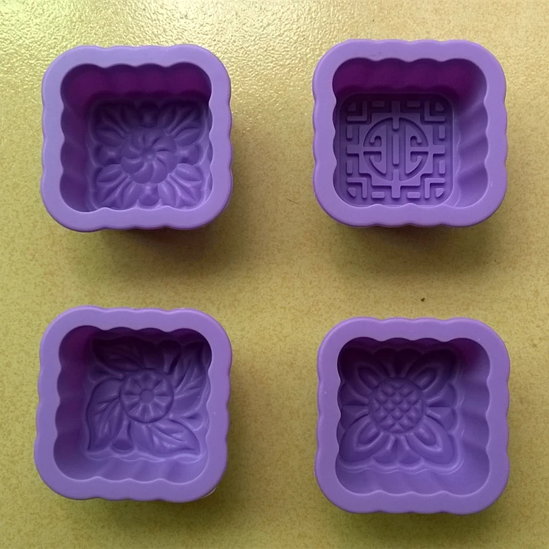 

Silicone Pastry Tools Set, Moon Cake Mold, Non-stick Baking Tools, Handmade Square Moon Cake, Mini Cake, 4Pcs, Chinese Dessert