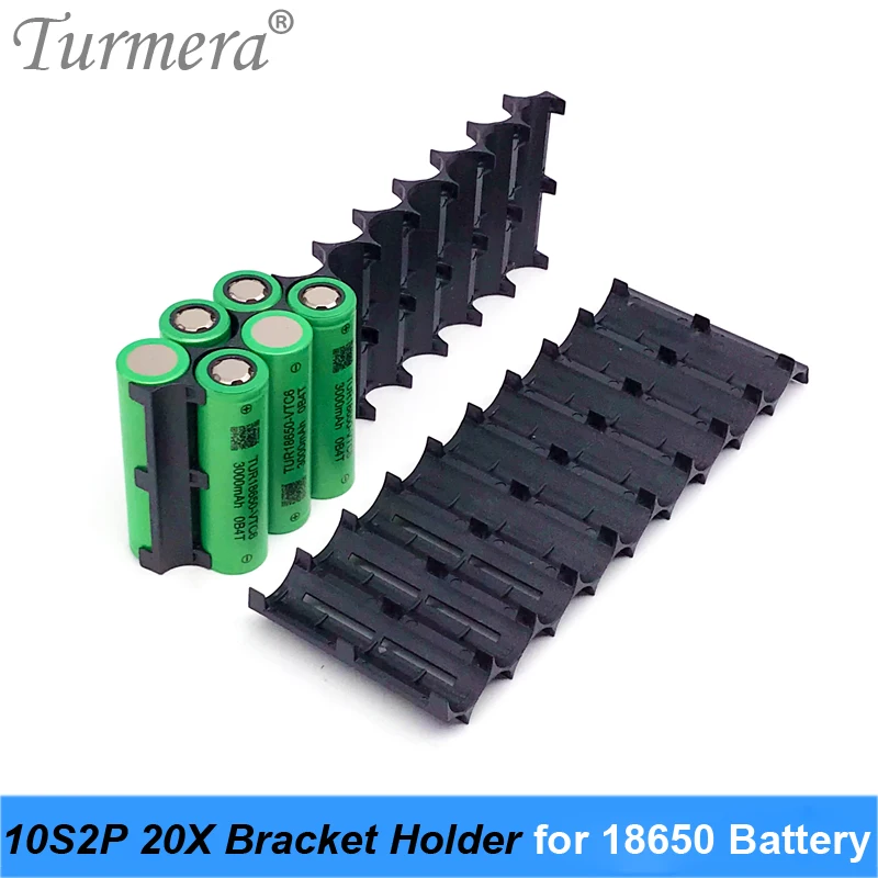 

Turmera 10Piece 10S2P 20X 18650 Battery Holder 18650 Bracket Spacer Assemble for 36V 48V Electric Bike or Escooter Batteries Use