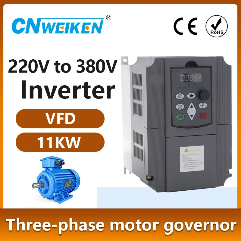 Imagem -03 - Conversor do Inversor para Controle de Velocidade do Motor Vfd ac 220v 7.5 kw 11kw 220v Entrada Monofásica 220v 380v Saída Trifásica