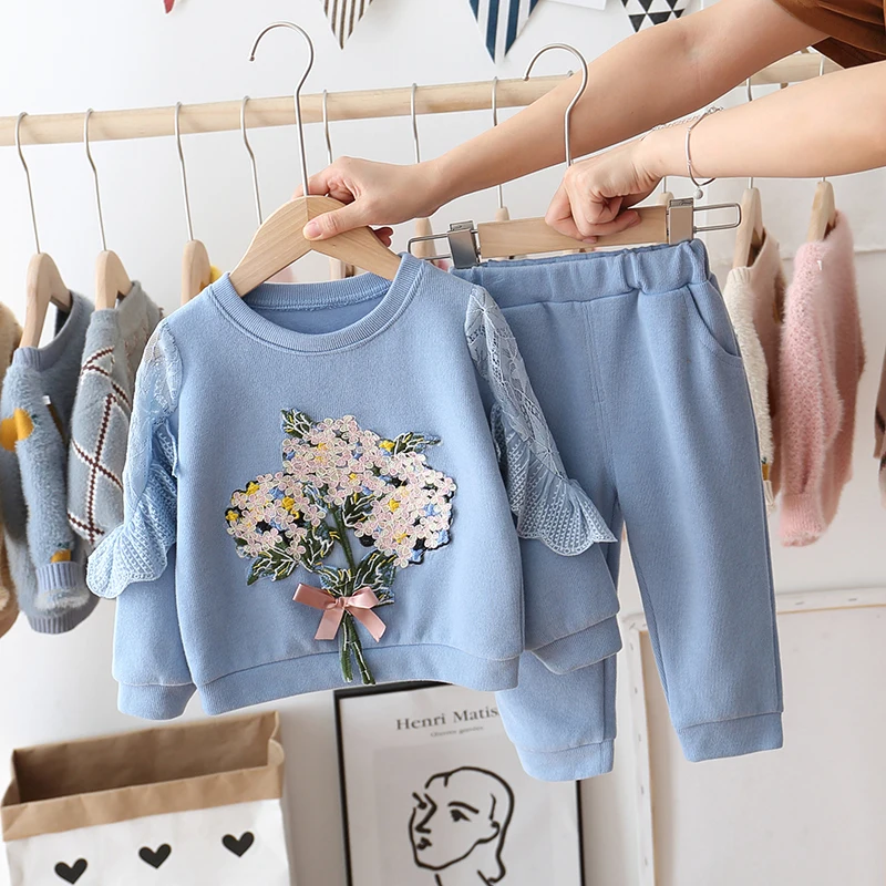 girl clothing sets fashion children clothes for girls sportswear kids Cotton tracksuit 3 4 years Toddler outfits Flowers costume