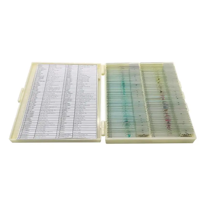 

Supply of comprehensive boxed biological slices, microscopic glass slides, biological set slices for microscopes, 100 slices