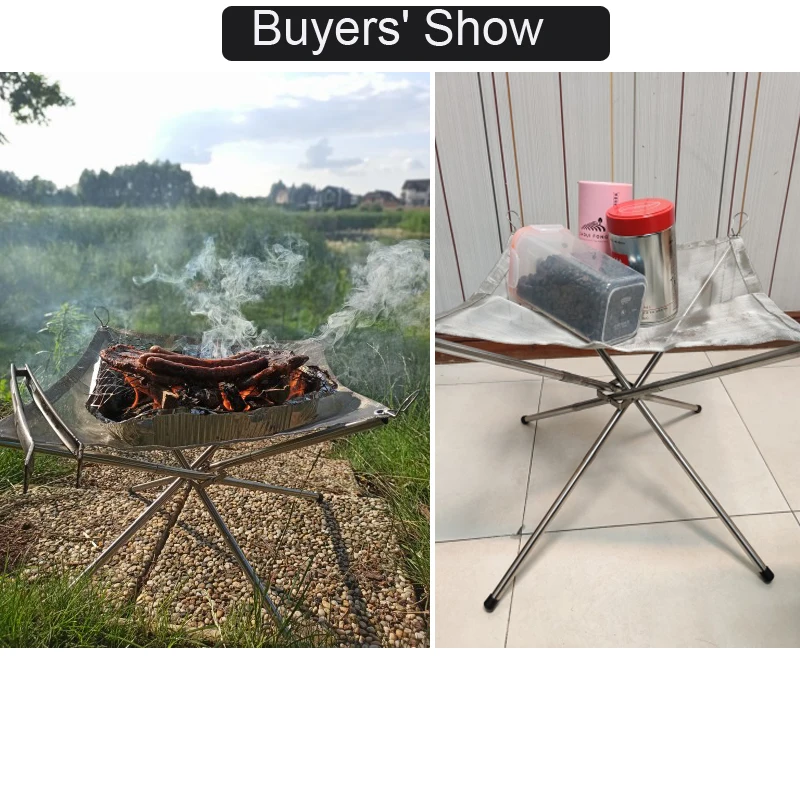 Disassemble Garden Backyard Heating Mesh Stainless Steel Outdoor Camping Campfire Fire Rack Foldable Mesh Fire Pit BBQ Tools