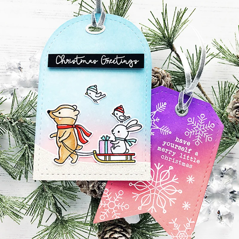 

Christmas Greetings "Warm Wishes"Metal Cutting Dies&Coordinating Stamps For Scrapbooking Craft Die Cut Card Making Embossing