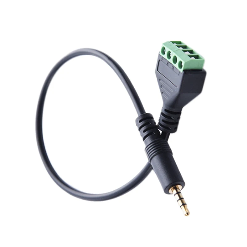 Adaptador de Terminal de tornillo de 3,5mm, Cable de altavoz de 4 núcleos, TRRS estéreo, orificio macho a AV 4, Terminal de tornillo Balun