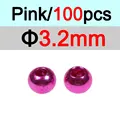100 piezas de 3.2mm, color rosa