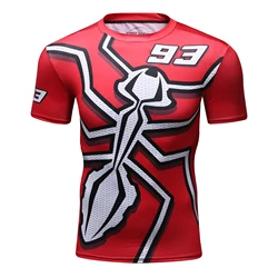 Camiseta deportiva con estampado 3D de hormiga para hombre, camisa de compresión elástica y secado rápido, novedosa y sencilla, para Fitness y culturismo