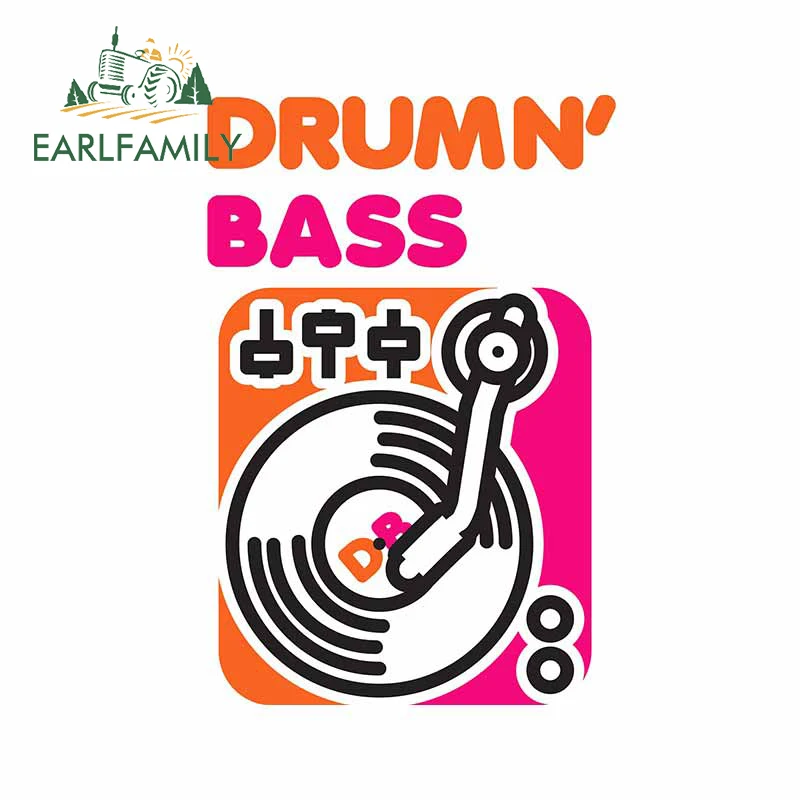 

EARLFAMILY 13cm x 8.9cm for Drum N' Bass Car Sticker Personality Decal Refrigerator Motorcycle Helmet Snowboard Vinyl Car Wrap