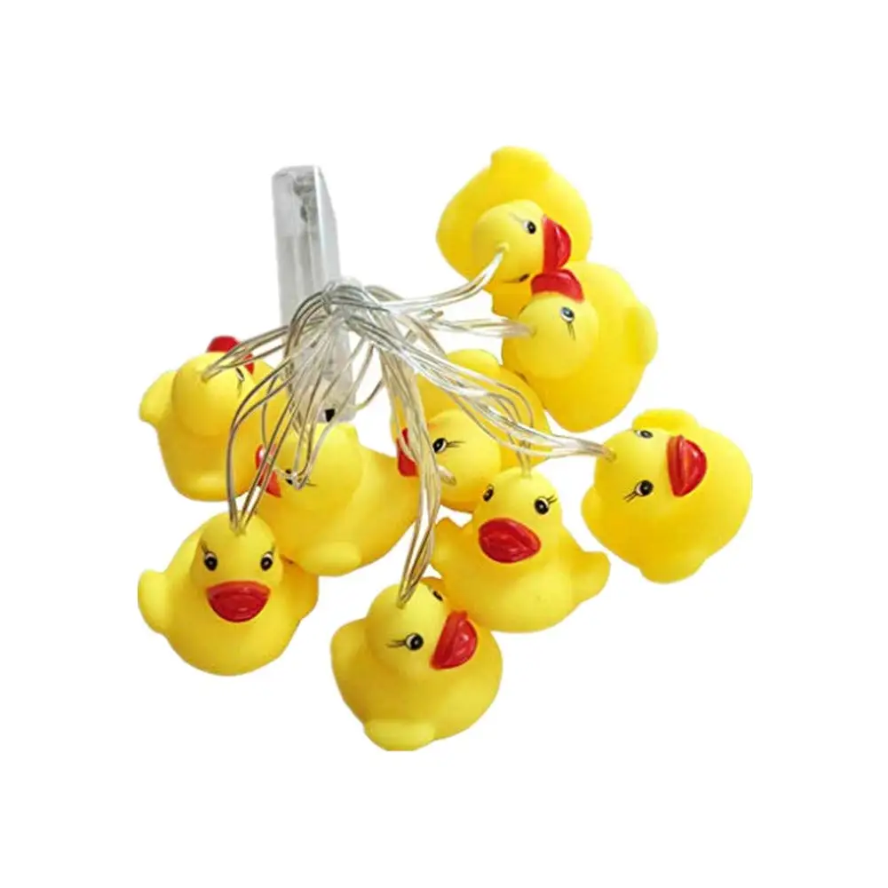 10/20Leds Cute Yellow Duck Lights String Creative DIY Holiday Fairy Decoration Lights for Christmas New Year Party Home Decor