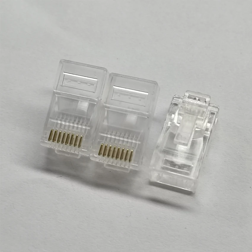 

100PCS/Lot Clear Crystal Head RJ45 8P8C Jack/Plug Connector For Network Modular