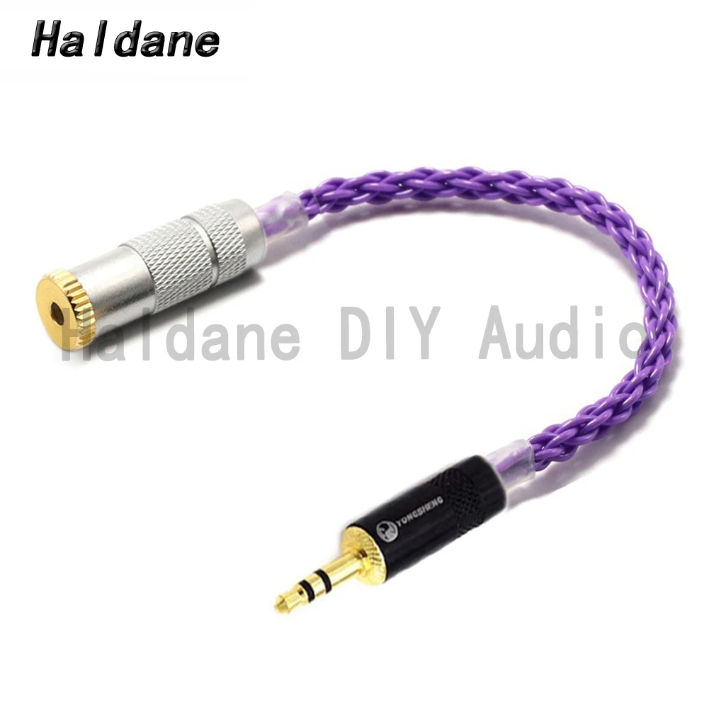 

Haldane HIFI 7n-Silver plated 3.5mm Stereo Male to 2.5mm TRRS Balanced Female Audio Adapter Cable 3.5 to 2.5 Connector purple