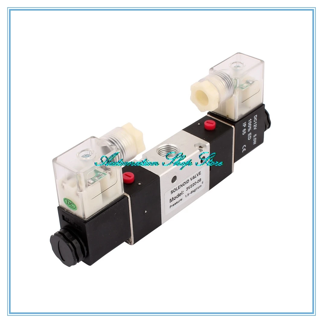 

Solenoid Valve 3V220-08 DC 12V 24V AC110V 220V 2 Position 3 Way RC1/4 Neutral Air Selector