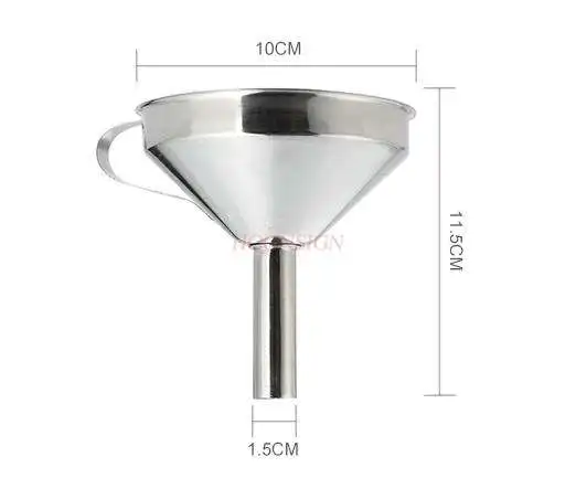 Stainless steel funnel oil drain thick food grade funnel pourer large diameter filter oil residue