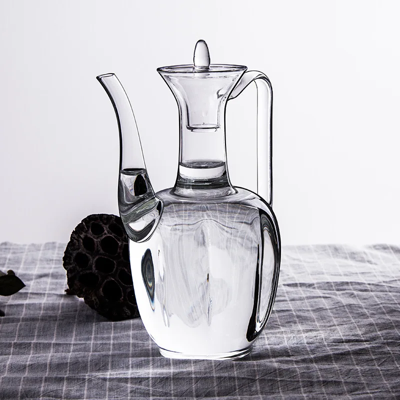 Hand-Made Glass Hand Ewer Imitates The Song Dynasty Transparent Heat-Resistant Bucket Tea Soup Bottle Baixi Pot Concubine Teapot