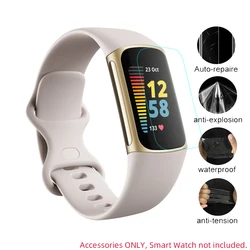 5pcs Soft TPU Clear Protective Film For Fitbit Charge 6/5/4/3 Smart Band Wristband Screen Protector Cover Smartband Accessories