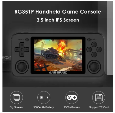 RG351P connection Retro game RK3326 Open Source System Upgrade game console ps1 N64 game 64bit 3.5 inch RG351P Child gift