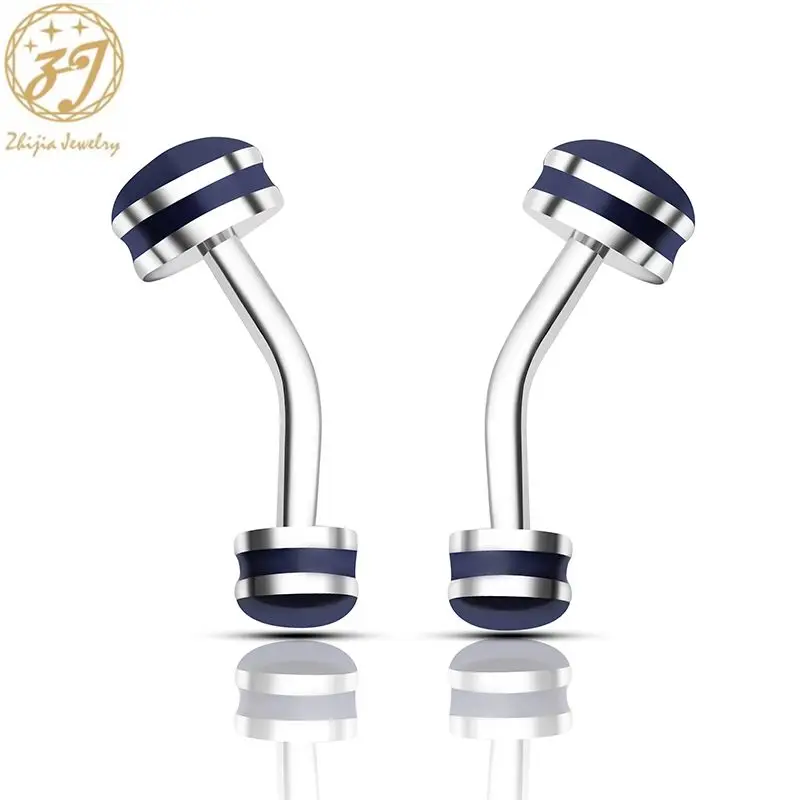 Zhijia fashion creative Barbell men's business style cufflinks suit jewelry accessories unique male cufflinks